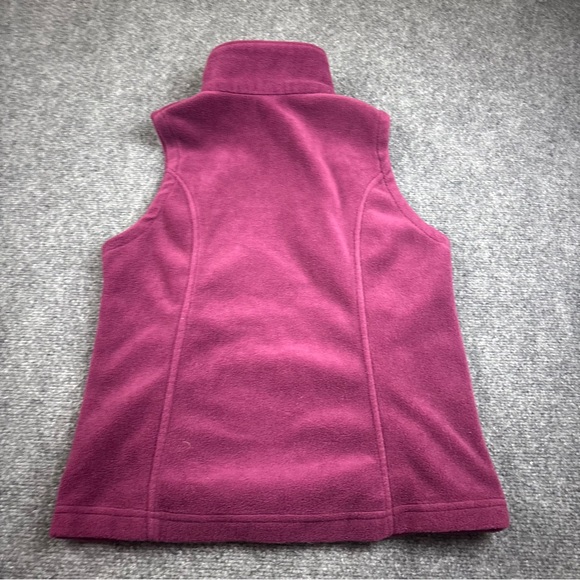 COLUMBIA Women’s Burgundy Fleece Vest Full Zip size: XS - Picture 2 of 6